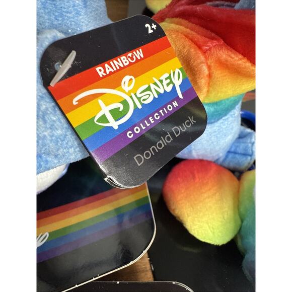 Rainbow Disney Collection Plush Lot NWT Stitch Mickey Mouse Minnie Backpack Clip - Picture 9 of 10